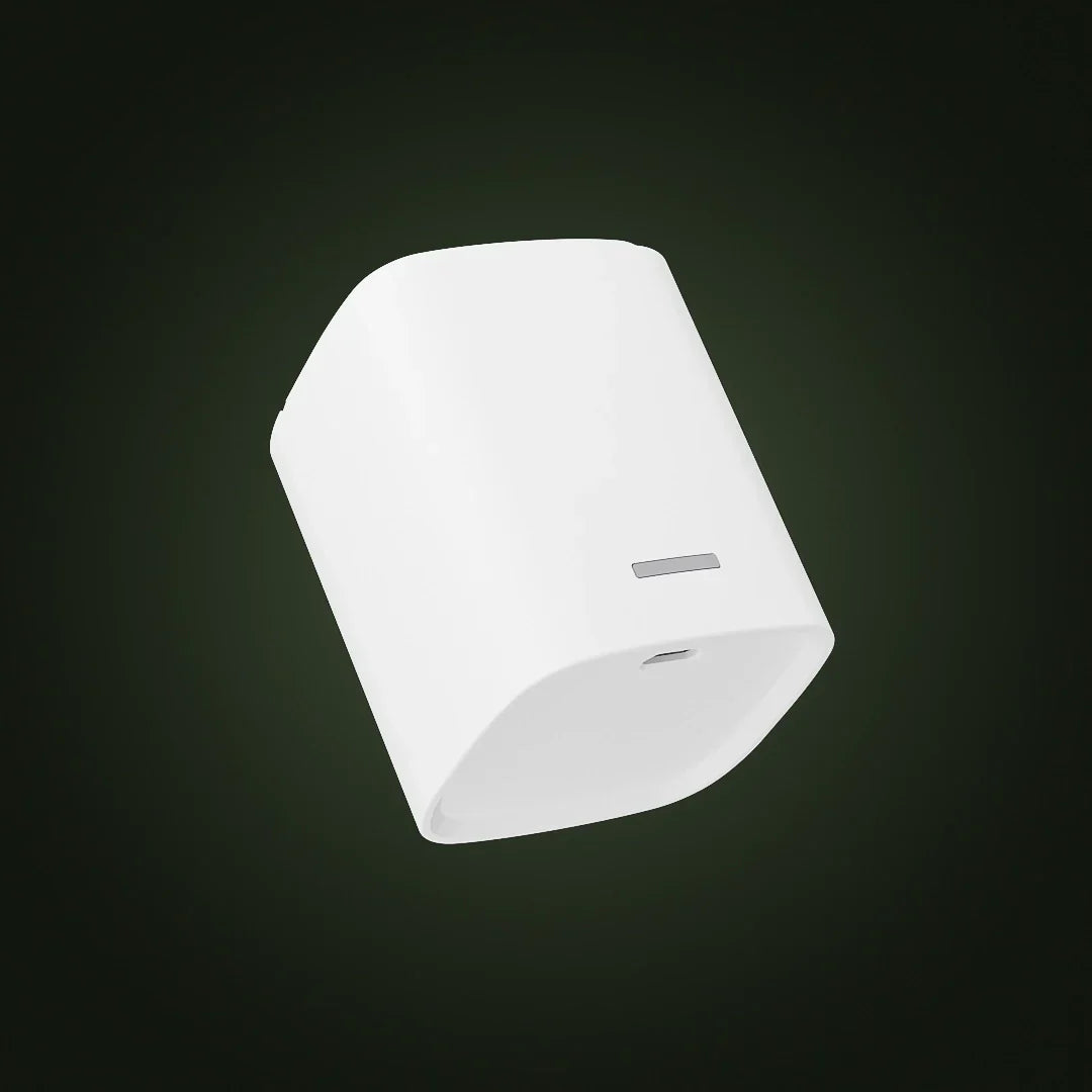 RYSE BatteryPack for wire-free SmartShade, showing the green fully-charged indicator light