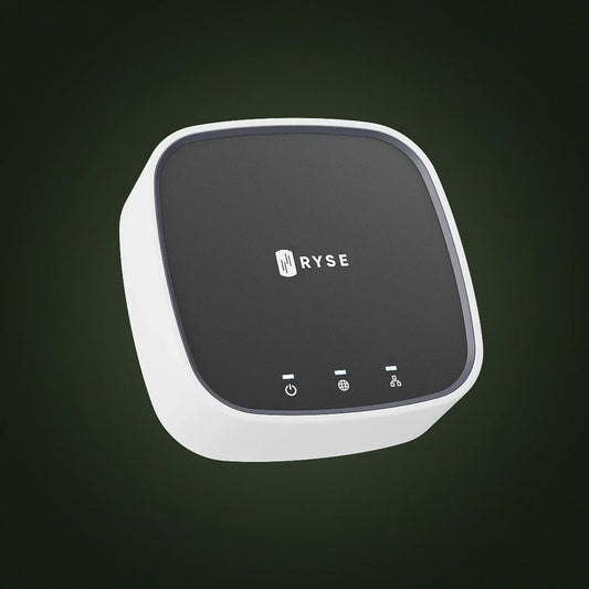 RYSE SmartBridge, the Wi-Fi hub that lets multiple household members share control of RYSE smart shades from the RYSE app.